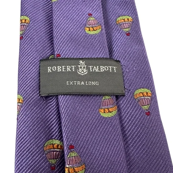 Robert Talbott Tie Hot Air Balloon EXTRA LONG Best of Class Purple Green Silk